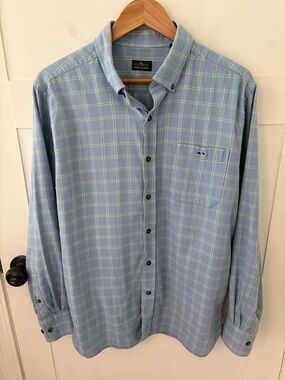 Fish Hippie Cotton Flannel Plaid Shirt. Size Large.